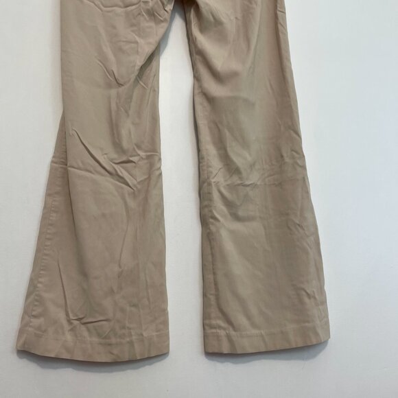 EXPRESS Editor Stretch Mid Rise Wide Leg Trouser Pant Cream Beige Flare ? Work 8 - Picture 13 of 15
